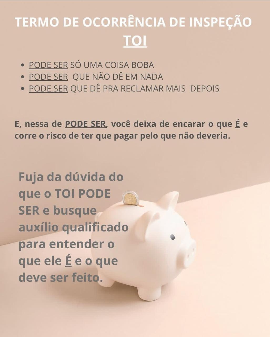 TOI. TERMO DE OCORRÊNCIA DE INSPEÇÃO. Nos últimos tempos, recebemos alguns TOIs para analisar. Um de consumidor sem MMGD e outro de consumidor com MMGD. Questões diferentes levaram à emissão dos TOIs, mas houve algumas semelhanças entre eles: o descuido das distribuidoras na inspeção em si, na caracterização da suposta irregularidade e na definição quanto à forma de cobrança dos valores retroativos. Alguns desses fatos podem ser percebidos facilmente, outros nem tanto. E é por isso que, se acontecer com você e você não tiver certeza sobre a sua situação e quanto ao acerto da distribuidora na emissão do TOI, busque auxílio profissional. Às vezes, uma defesa que poderia estancar o problema de uma vez ou ajudar na contestação da conduta da distribuidora perante à Aneel ou no Judiciário, ao deixar de ser feita, acarreta a impossibilidade de alteração da cobrança — não importa o que se faça depois.